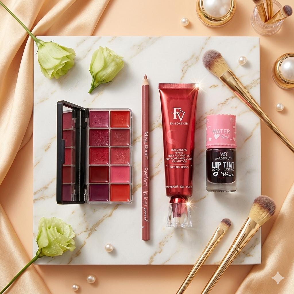 Wow Deal (10 Color Lip Kit, FV Cream, Lip & Cheek Tint, and Lip Pencil)
