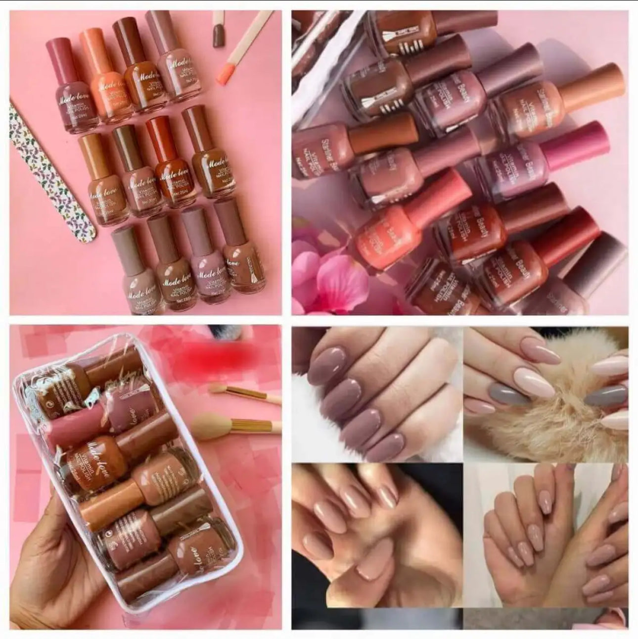 Set of 12 Nude Nail Paints - 25ML