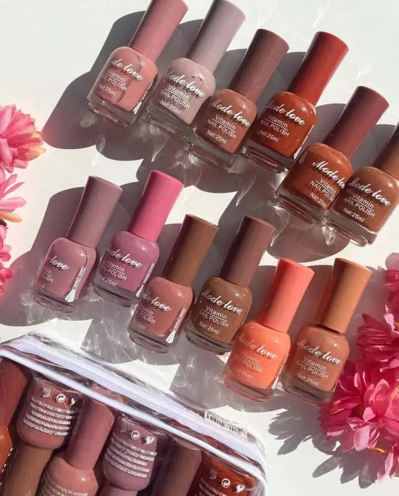 Set of 12 Nude Nail Paints - 25ML