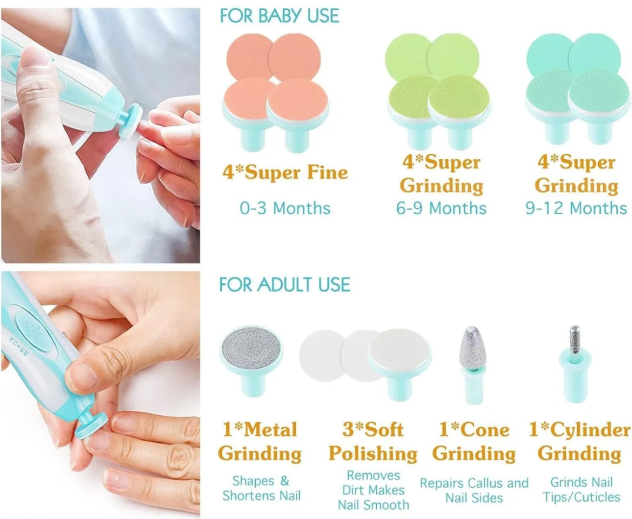 Baby Electric Nail Trimmer - Cell Operated