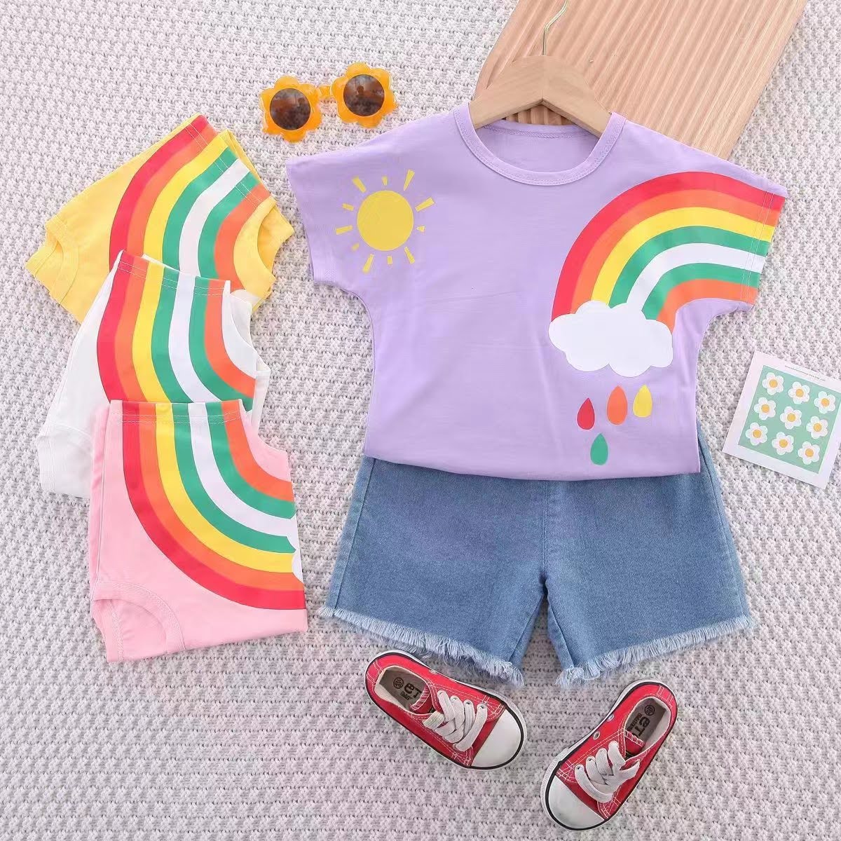 Adorable Rainbow Shirt and Trouser Set - G1