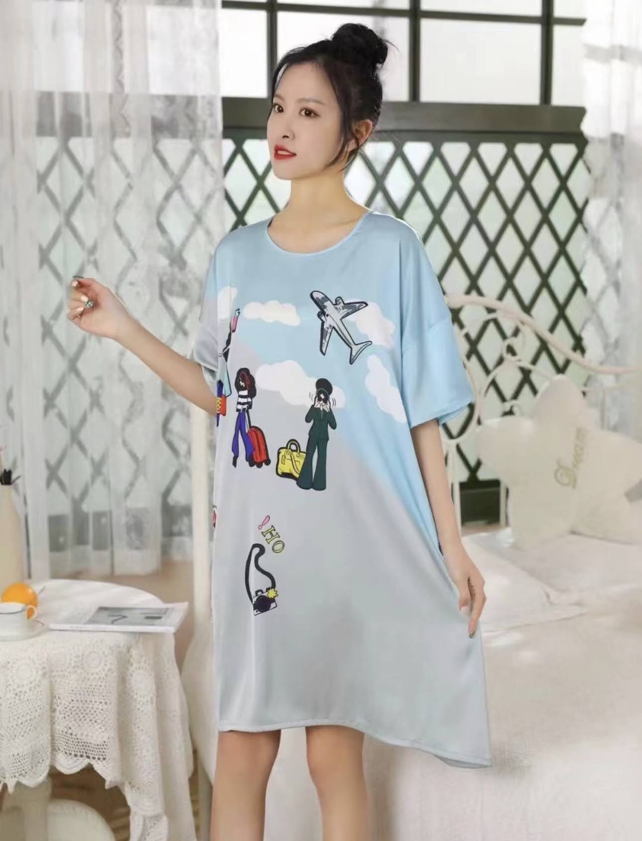 Full Long Nightwear Shirt - Silk