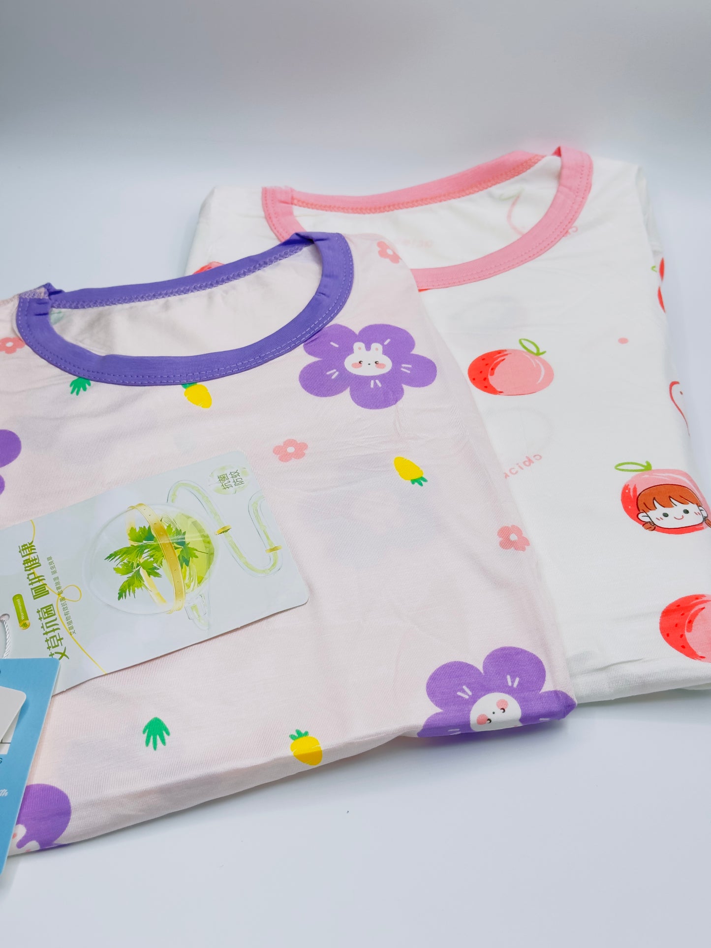 Kids' Breathable Nightwear Pajama and Shirt Set - Girls