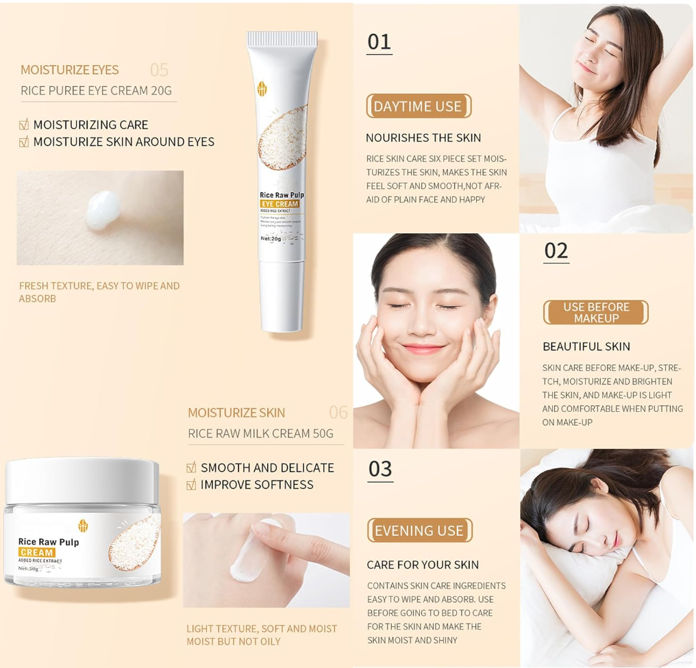 Rice Face Care 6 Pcs Kit