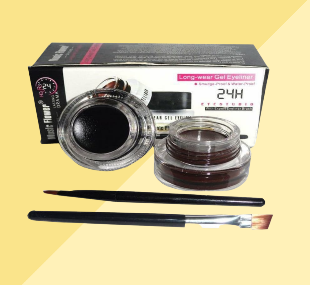 Twin Gel Liner with Brush - Black and Brown