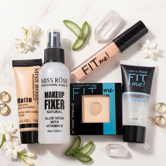 5 Items Face Makeup Bundle (MR Tube , concelor , Fixer + FP & Tube primer)