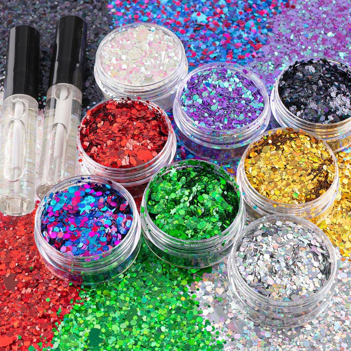 Set of 12 Chunky Glitters