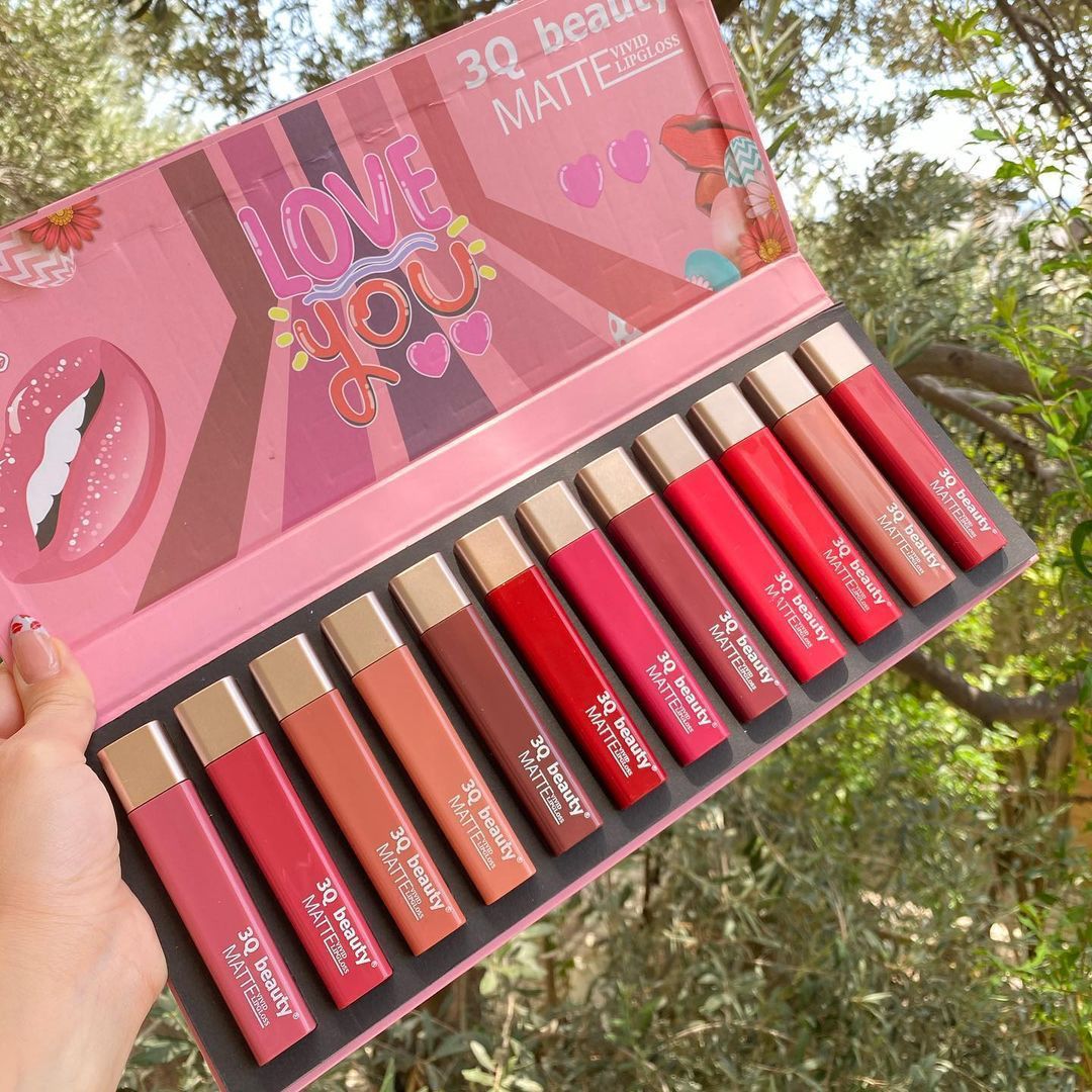 3Q Matte Lip Gloss Set - Red edition