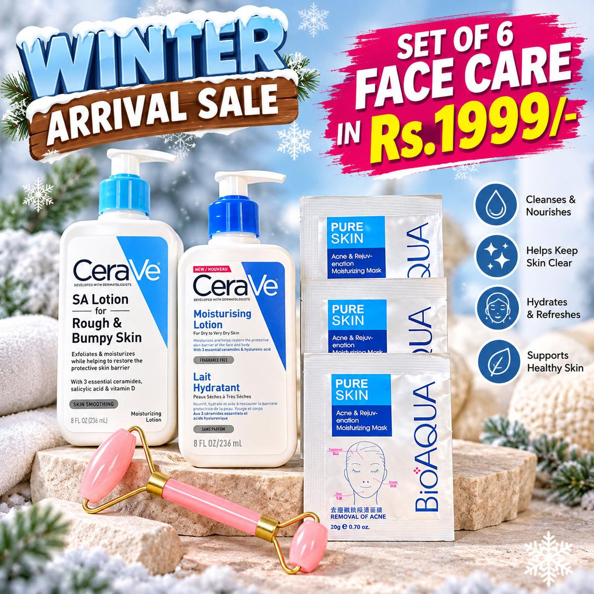 Set of 6 Face Care Deal – CeraVe & BioAqua