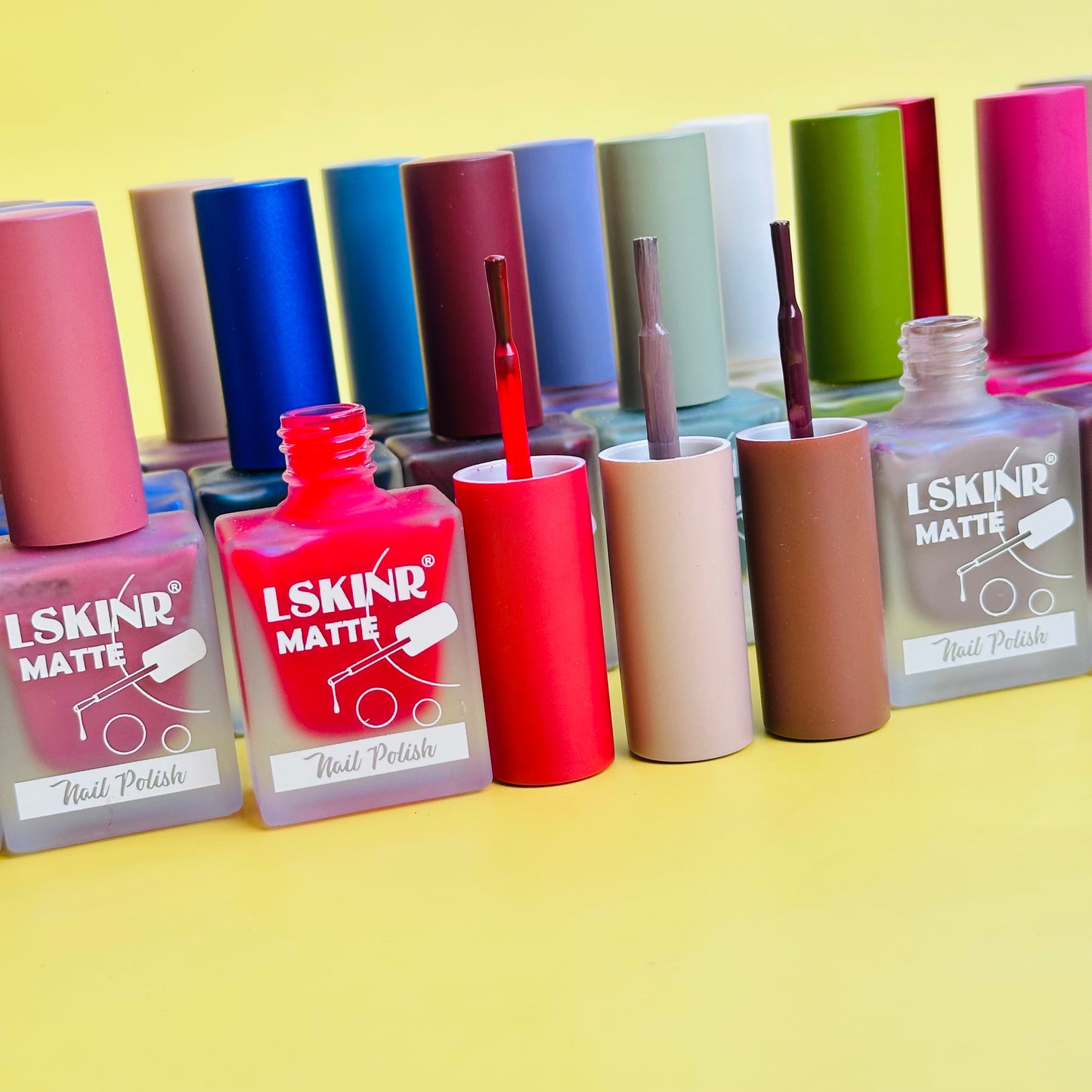 LSKNIR Matte Nail Paint Set - Pack of 5 (Mix Shade)