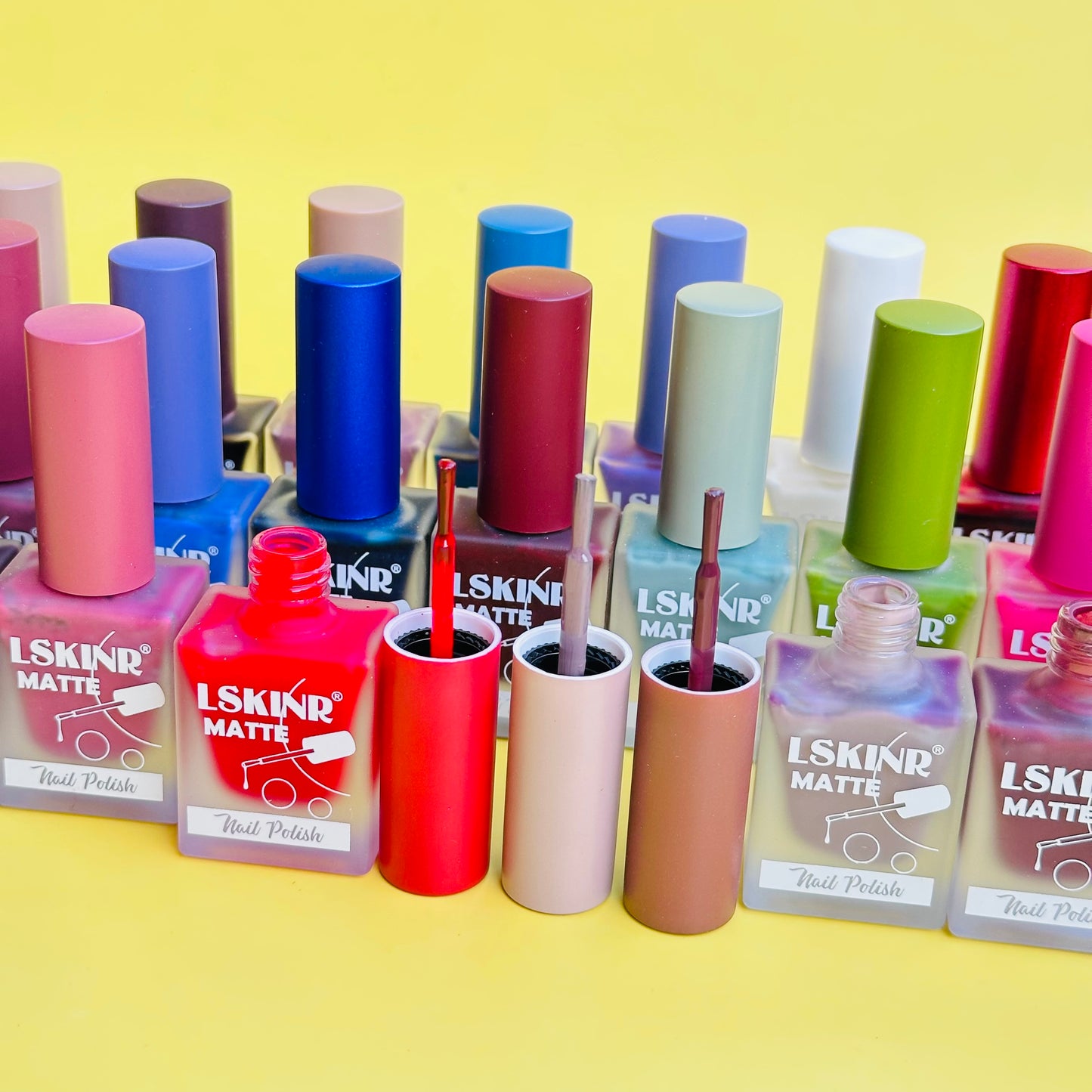 LSKNIR Matte Nail Paint Set - Pack of 5 (Mix Shade)