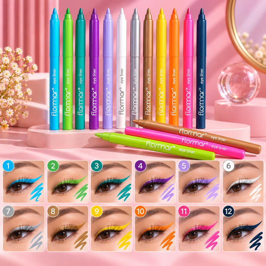 12 Pcs Flormar Colour Pencils – Vibrant Shades for Creative Beauty Looks