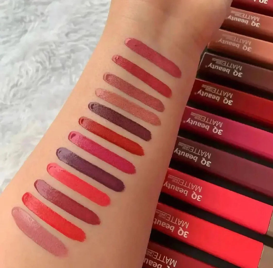 3Q Matte Lip Gloss Set - Red edition