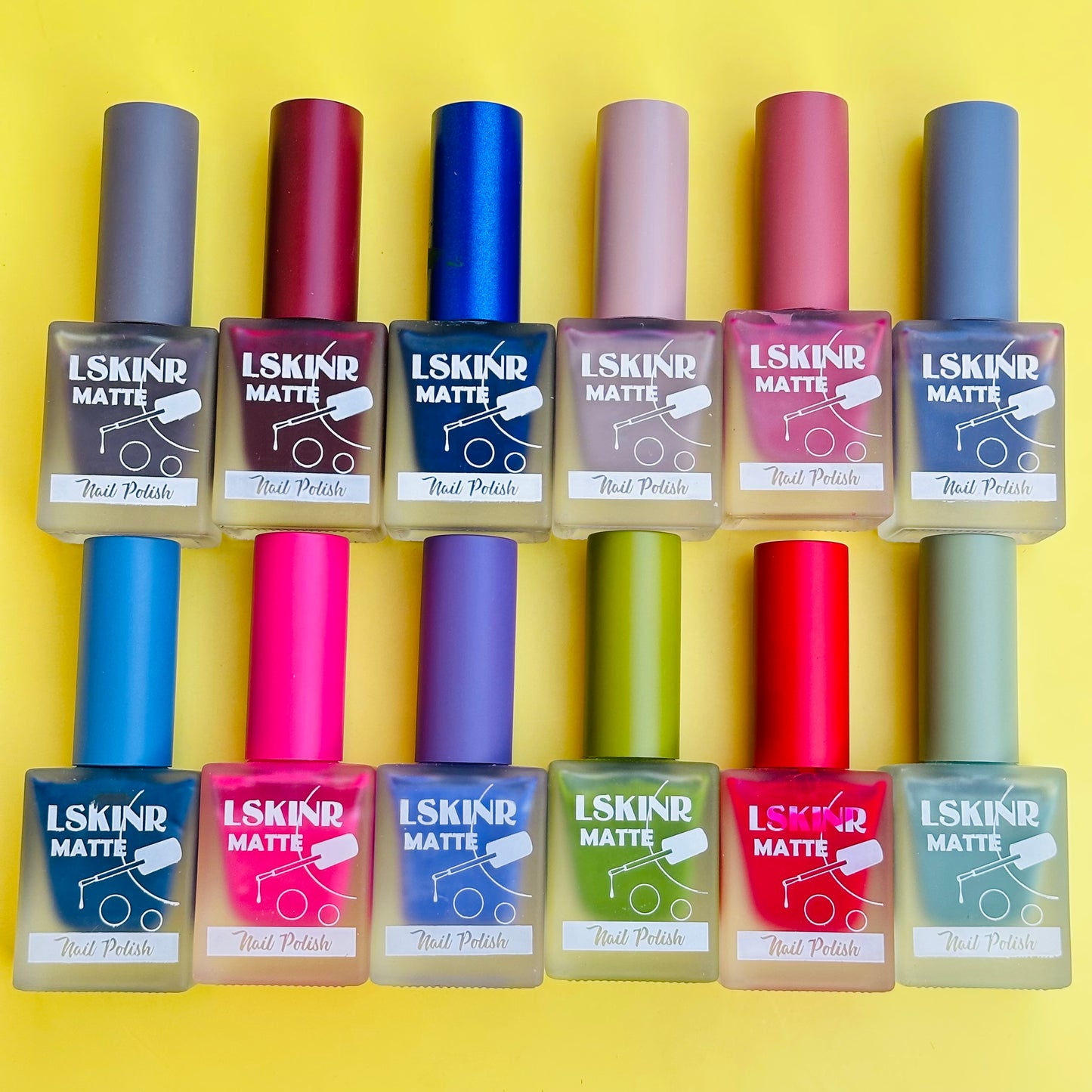 LSKNIR Matte Nail Paint Set - Pack of 5 (Mix Shade)