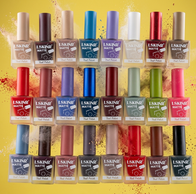 LSKNIR Matte Nail Paint Set - Pack of 5 (Mix Shade)