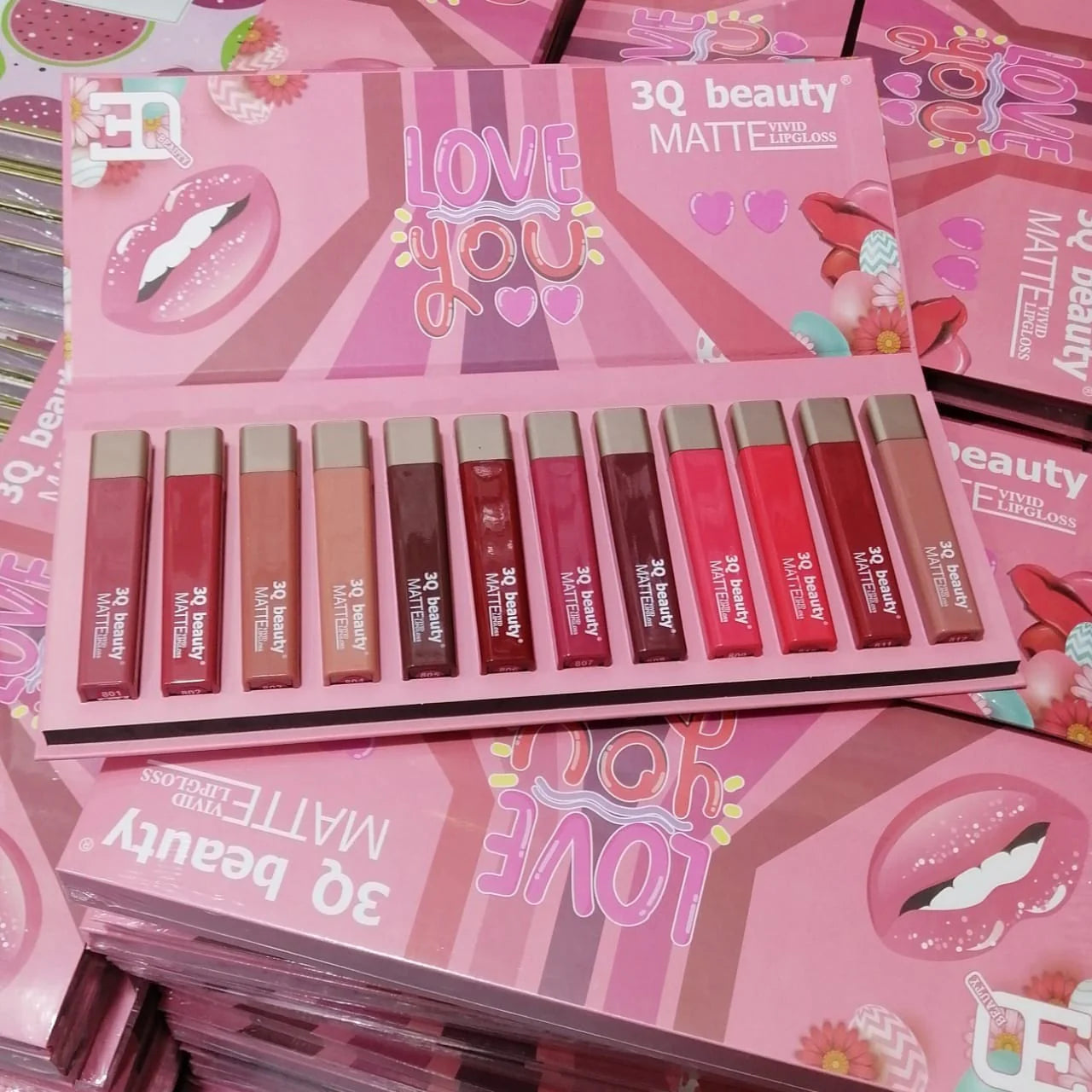 3Q Matte Lip Gloss Set - Red edition
