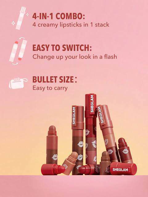 SheGlam 4 in 1 Lipstick Set