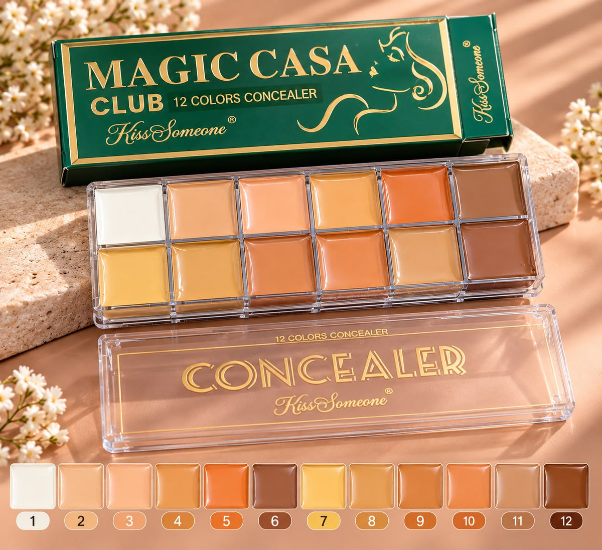 12 Color Magic Casa Colour Contour Palette – Define, Sculpt & Glow