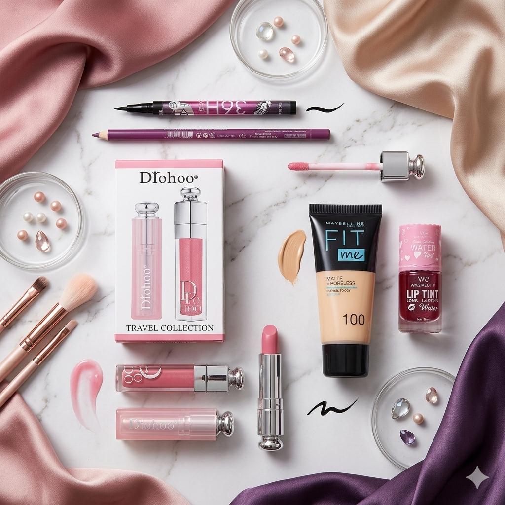 Dioho Lip Set + Fit me tube + tint + Lip pencil + 36HR liner