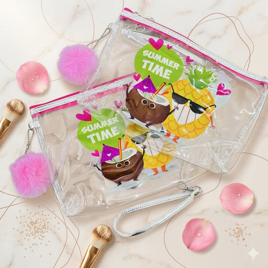 Pink Plastic Makeup Pouch