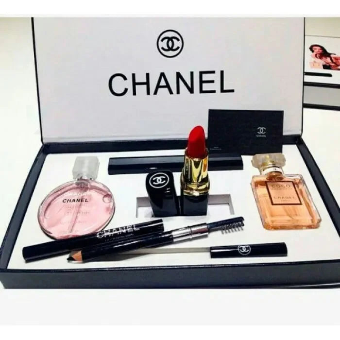 Chanel Gift Set Perfumes Lipstick Mascara and Pencil ElegancyOnline