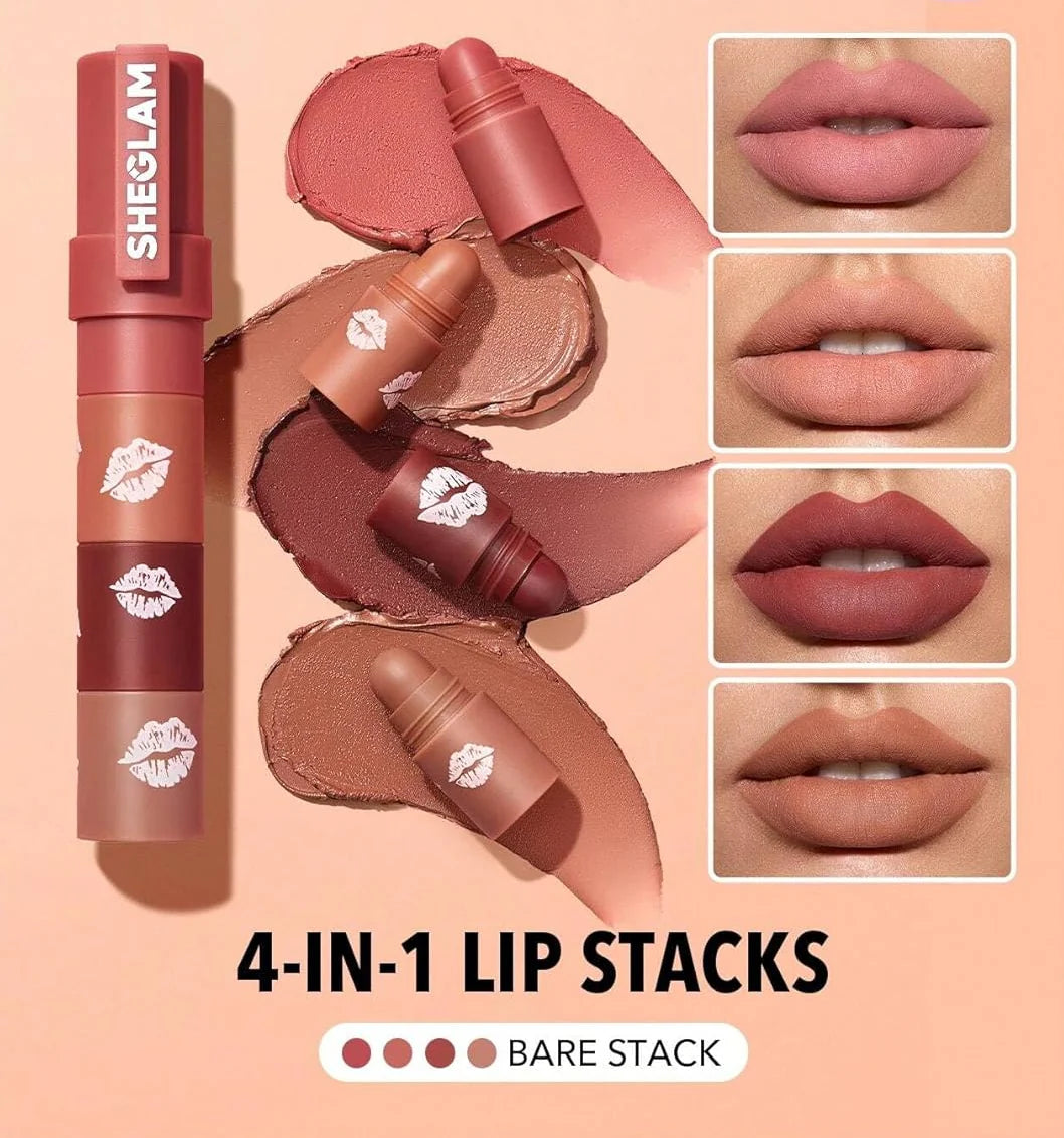 SheGlam 4 in 1 Lipstick Set